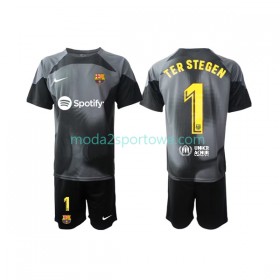 Koszulka FC Barcelona Ter Stegen 1 Bramkarska Dziecięcy Wyjazdowe Stroje Piłkarskie 2022/23 Krótki Rękaw